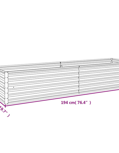 Загрузите изображение в средство просмотра галереи, Strat înălțat de grădină, 194x50x36 cm, oțel corten
