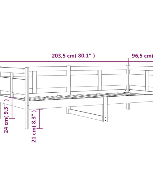 Încărcați imaginea în vizualizatorul Galerie, Pat de zi, gri, 90x200 cm, lemn masiv de pin
