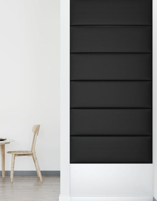 Загрузите изображение в средство просмотра галереи, Panouri de perete 12 buc. negru, 90x30 cm, piele eco 3,24 m²
