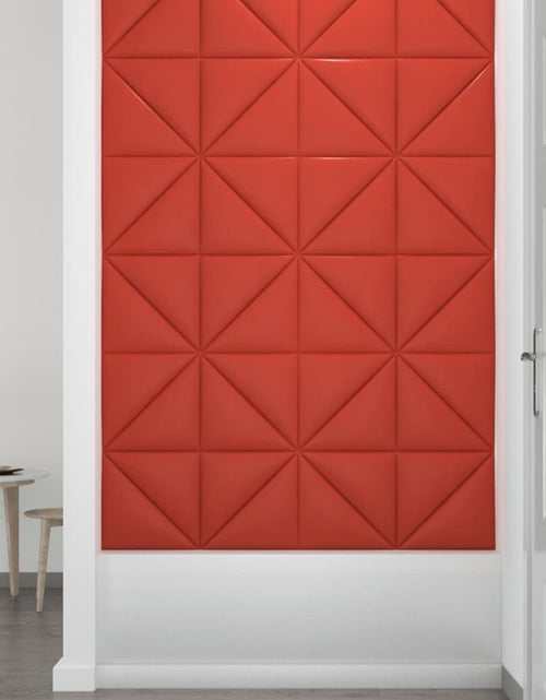 Încărcați imaginea în vizualizatorul Galerie, Panouri de perete 12 buc. roșu 30x30 cm piele ecologică 0,54 m²
