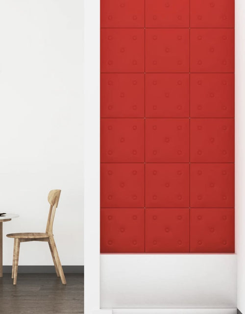 Încărcați imaginea în vizualizatorul Galerie, Panouri perete 12 buc. roșu vin 30x30cm piele ecologică 1,08 m²
