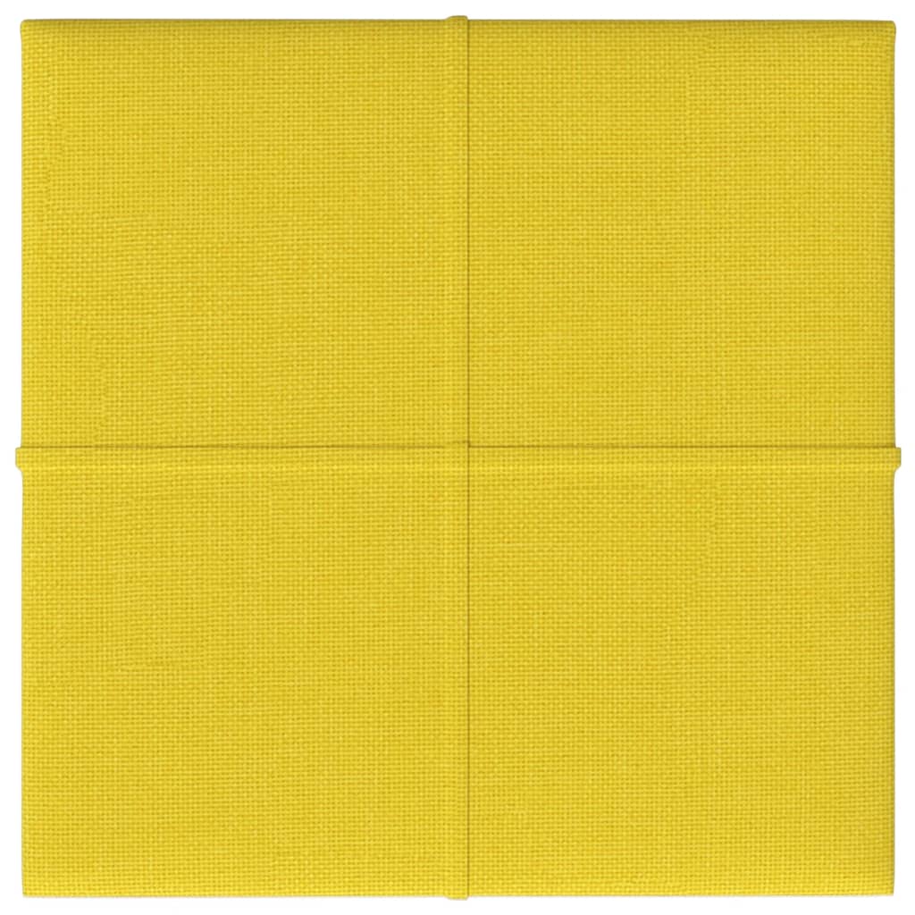 Panouri de perete 12 buc. galben deschis 30x30cm textil 0,54m²