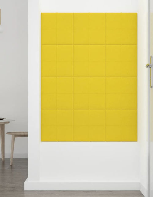 Încărcați imaginea în vizualizatorul Galerie, Panouri de perete 12 buc. galben deschis 30x30cm textil 0,54m²

