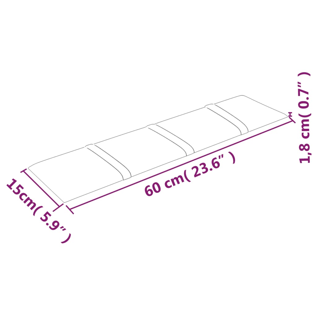 Panouri de perete 12 buc. roz 60x15 cm catifea 1,08 m²