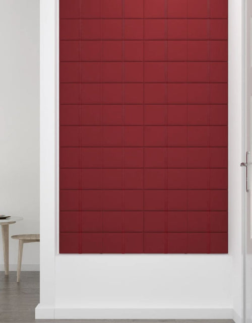 Загрузите изображение в средство просмотра галереи, Panouri de perete 12 buc. roșu vin 60x15 cm catifea 1,08 m²
