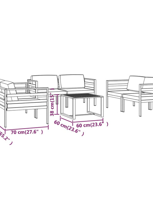 Загрузите изображение в средство просмотра галереи, Set mobilier de grădină cu perne, 7 piese, antracit, aluminiu
