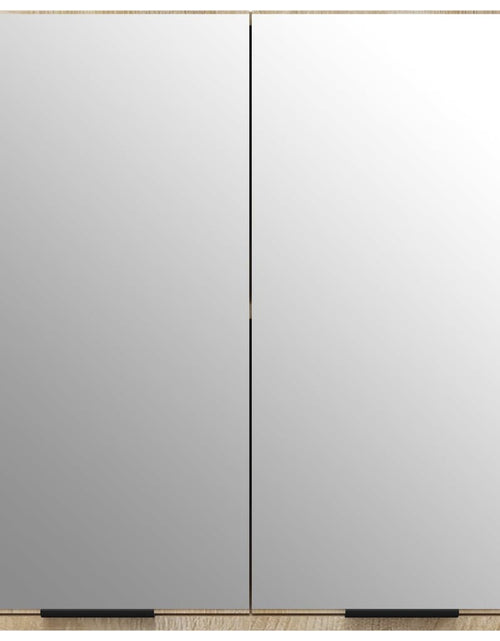 Încărcați imaginea în vizualizatorul Galerie, Dulap de baie cu oglindă, stejar sonoma, 64x20x67 cm - Lando
