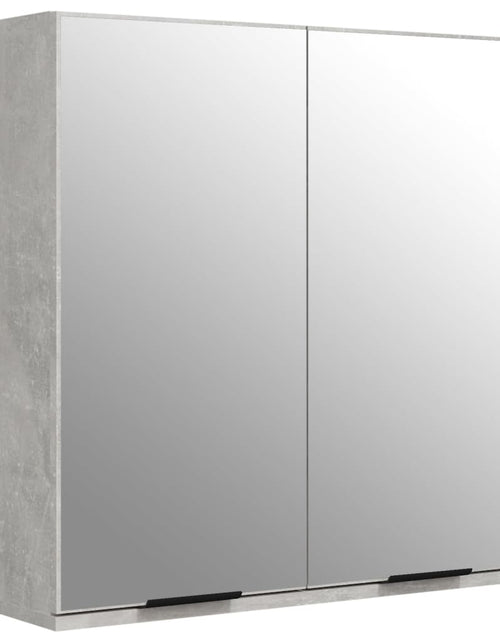 Încărcați imaginea în vizualizatorul Galerie, Dulap de baie cu oglindă, gri beton, 64x20x67 cm
