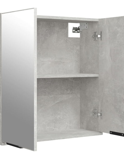 Încărcați imaginea în vizualizatorul Galerie, Dulap de baie cu oglindă, gri beton, 64x20x67 cm
