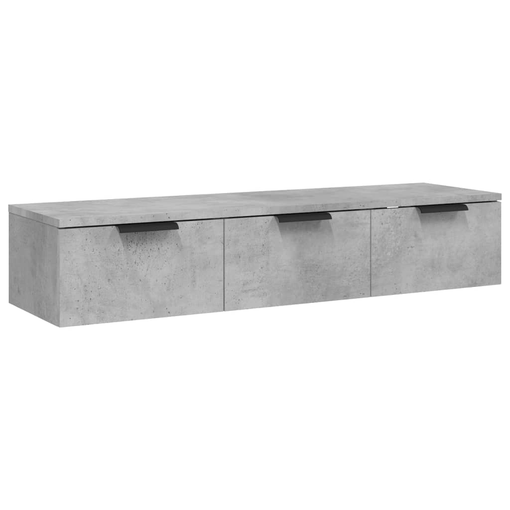 Dulap de perete, gri beton, 102x30x20 cm, lemn compozit