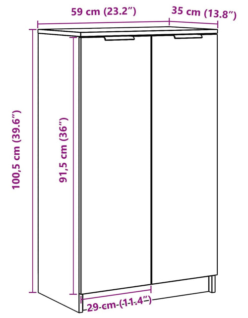 Încărcați imaginea în vizualizatorul Galerie, Dulap pentru încălțăminte alb 59x35x100 cm lemn prelucrat
