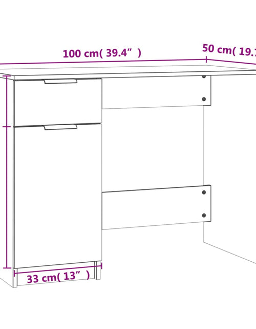 Încărcați imaginea în vizualizatorul Galerie, Birou, negru, 100x50x75 cm, lemn prelucrat
