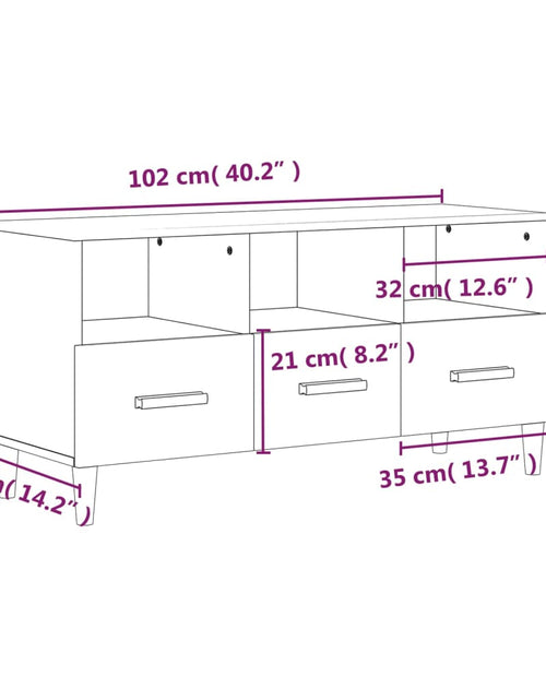 Încărcați imaginea în vizualizatorul Galerie, Comodă TV, stejar sonoma, 102x36x50 cm, lemn compozit
