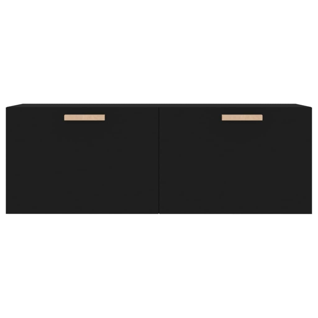 Dulap de perete, negru, 100x36,5x35 cm, lemn prelucrat