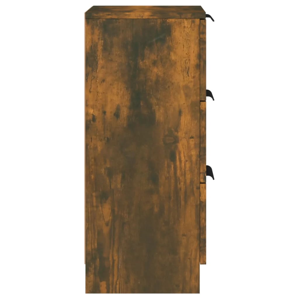 Servante, 2 buc., stejar fumuriu, 30x30x70 cm, lemn prelucrat