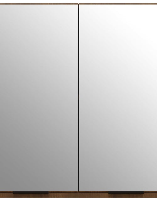 Загрузите изображение в средство просмотра галереи, Dulap de baie cu oglindă, stejar maro, 64x20x67 cm - Lando
