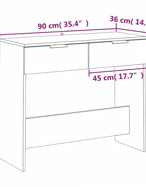 Загрузите изображение в средство просмотра галереи, Măsuță consolă, gri sonoma, 90x36x75 cm, lemn prelucrat
