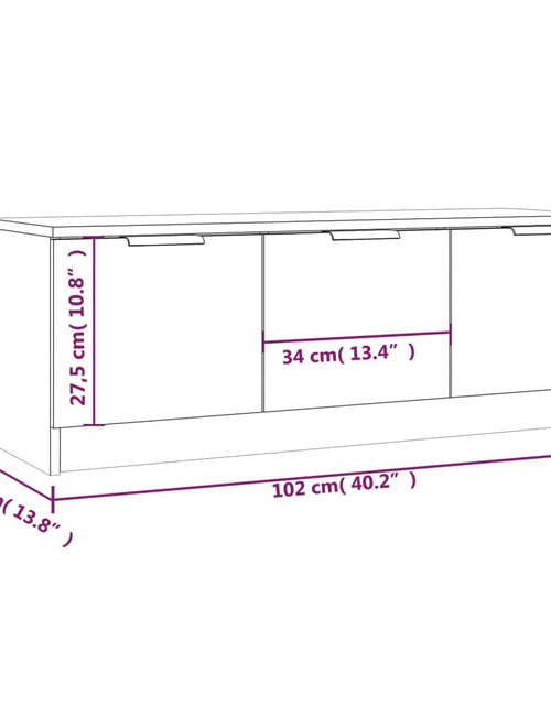 Încărcați imaginea în vizualizatorul Galerie, Comodă TV, stejar maro, 102x35x36,5 cm, lemn prelucrat
