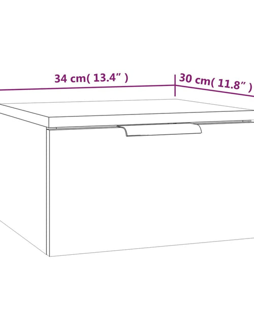 Încărcați imaginea în vizualizatorul Galerie, Noptieră de perete, gri sonoma, 34x30x20 cm
