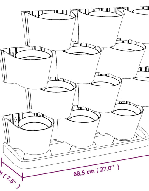 Загрузите изображение в средство просмотра галереи, Set ghivece de plante verticale 12 buc. antracit polipropilenă

