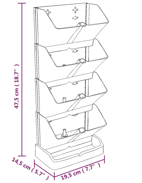 Загрузите изображение в средство просмотра галереи, Set plante de grădină vertical, 4 buc., antracit, polipropilenă
