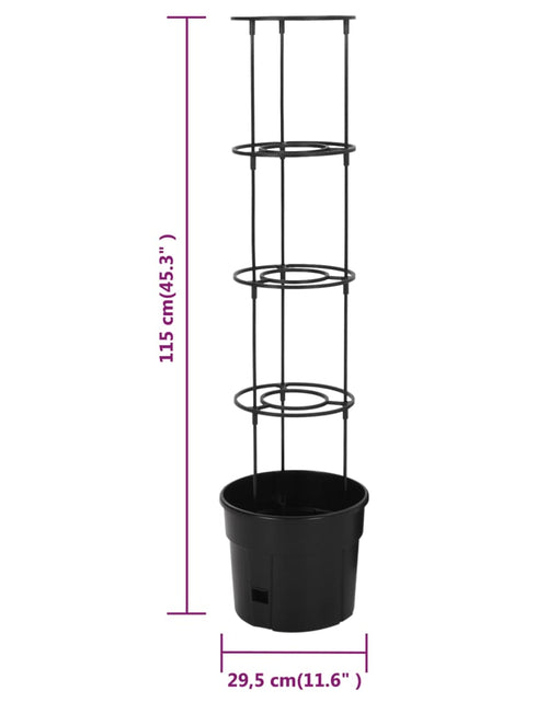 Încărcați imaginea în vizualizatorul Galerie, Ghiveci cultivare roșii, antracit, Ø 29,5x115 cm, polipropilenă
