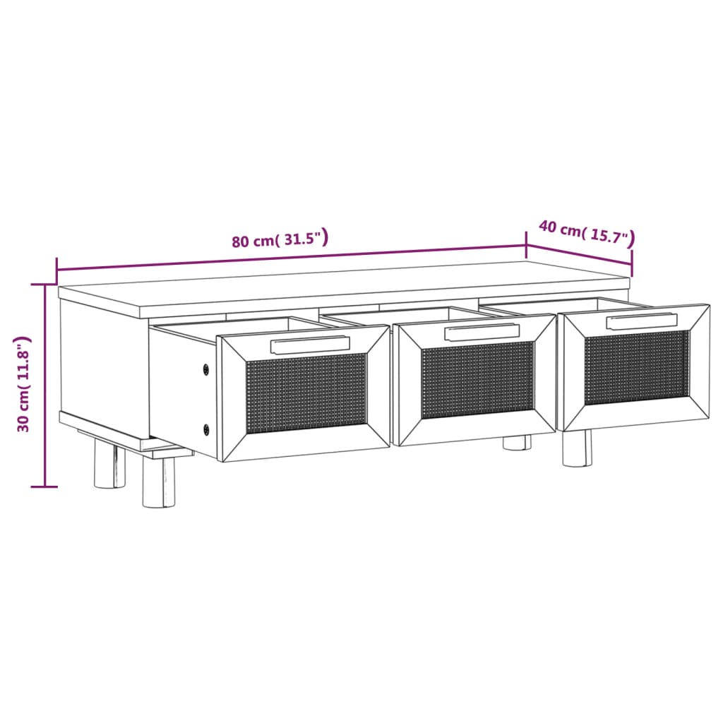 Măsuță de cafea maro 80x40x30 cm lemn prelucrat&lemn masiv pin