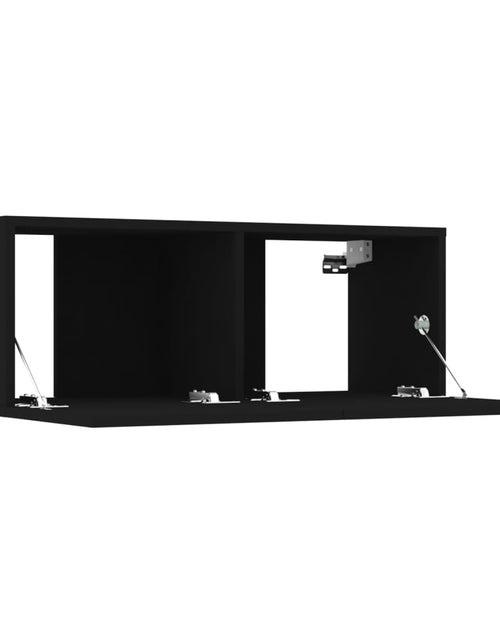 Încărcați imaginea în vizualizatorul Galerie, Comode TV, 4 buc., negru, 80x30x30 cm, lemn compozit
