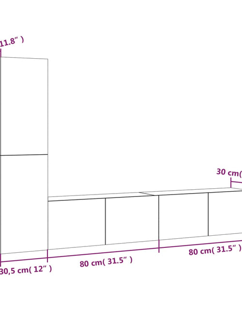 Încărcați imaginea în vizualizatorul Galerie, Set dulapuri TV, 4 piese, stejar maro, lemn prelucrat

