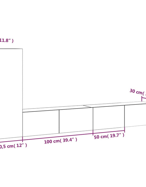 Încărcați imaginea în vizualizatorul Galerie, Set dulap TV, 3 piese, stejar sonoma, lemn prelucrat

