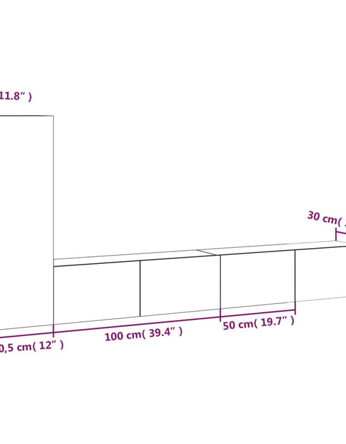 Încărcați imaginea în vizualizatorul Galerie, Set dulapuri TV, 3 piese, stejar fumuriu, lemn prelucrat
