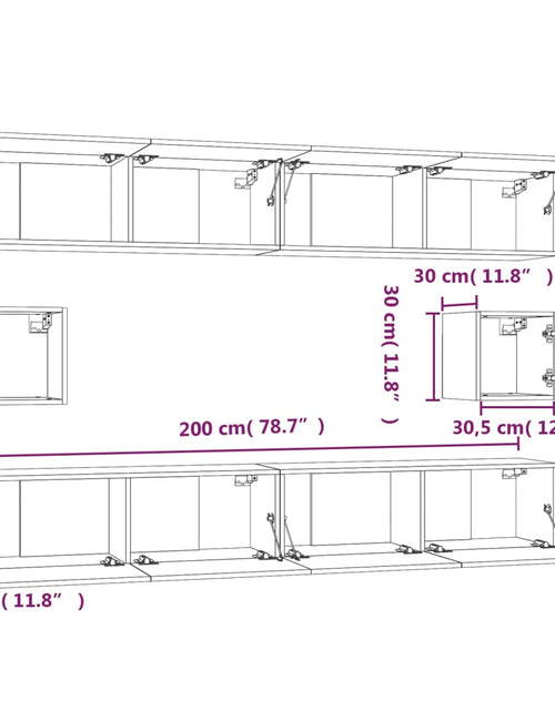 Încărcați imaginea în vizualizatorul Galerie, Set dulapuri TV, 6 piese, gri sonoma, lemn prelucrat
