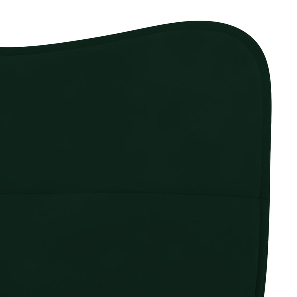 Scaune de sufragerie, 2 buc., verde închis, catifea - Lando