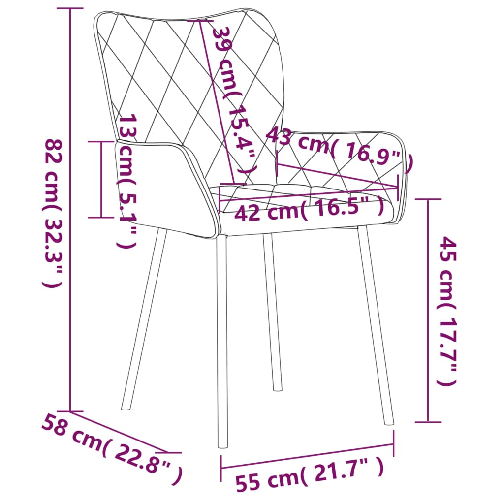 Scaune de bucătărie, 2 buc., gri închis, material textil - Lando