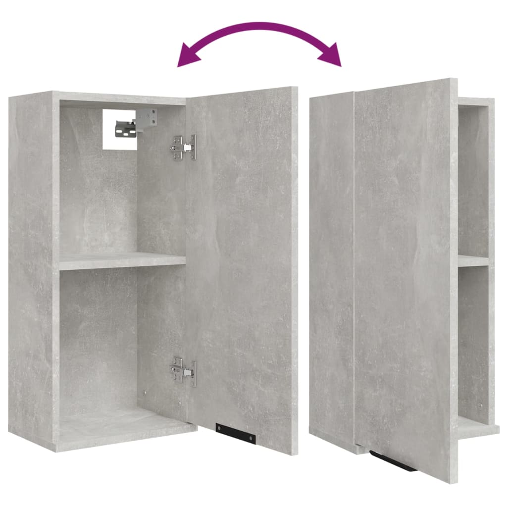 Set dulapuri de baie, 5 piese, gri beton, lemn prelucrat - Lando