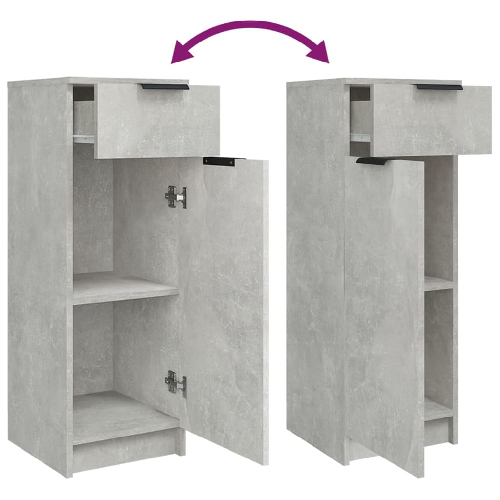 Set dulapuri de baie, 3 piese, gri beton, lemn prelucrat - Lando