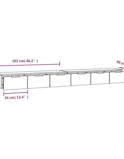 Încărcați imaginea în vizualizatorul Galerie, Dulapuri perete, 2 buc., gri beton 102x30x20 cm, lemn prelucrat
