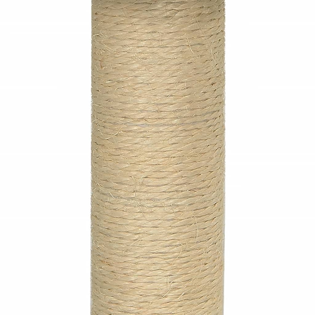 Ansamblu de pisici, stâlp din funie sisal, gri deschis, 74 cm