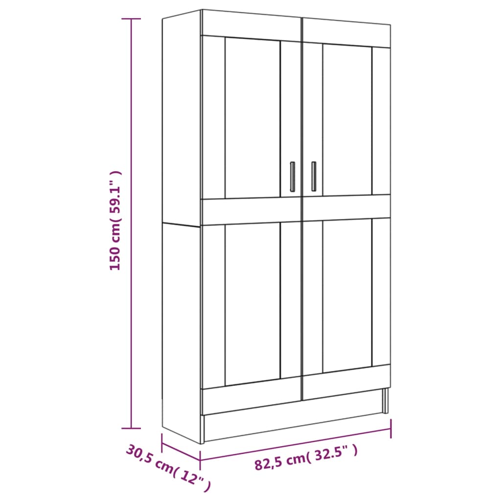 Bibliotecă, stejar maro, 82,5x30,5x150 cm, lemn prelucrat