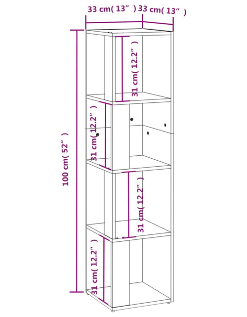 Încărcați imaginea în vizualizatorul Galerie, Dulap colțar, stejar maro, 33x33x132 cm, lemn prelucrat
