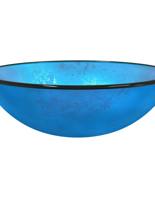 Încărcați imaginea în vizualizatorul Galerie, Chiuvetă din sticlă securizată, albastru, 42x14 cm
