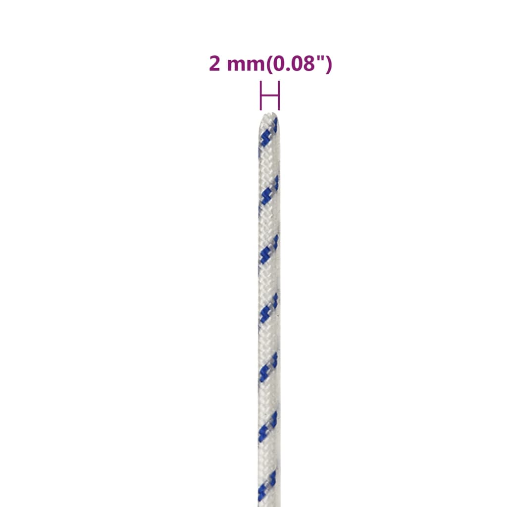 Frânghie de barcă, alb, 2 mm, 25 m, polipropilenă