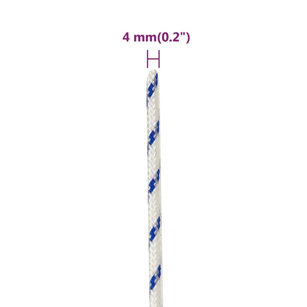 Frânghie de barcă, alb, 4 mm, 50 m, polipropilenă