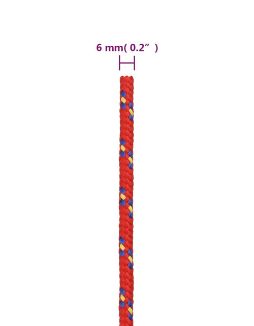 Încărcați imaginea în vizualizatorul Galerie, Frânghie de barcă, roșu, 6 mm, 250 m, polipropilenă
