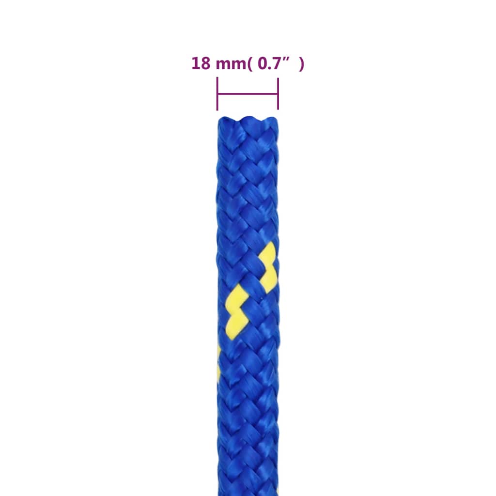 Frânghie de barcă, albastru, 18 mm, 25 m, polipropilenă