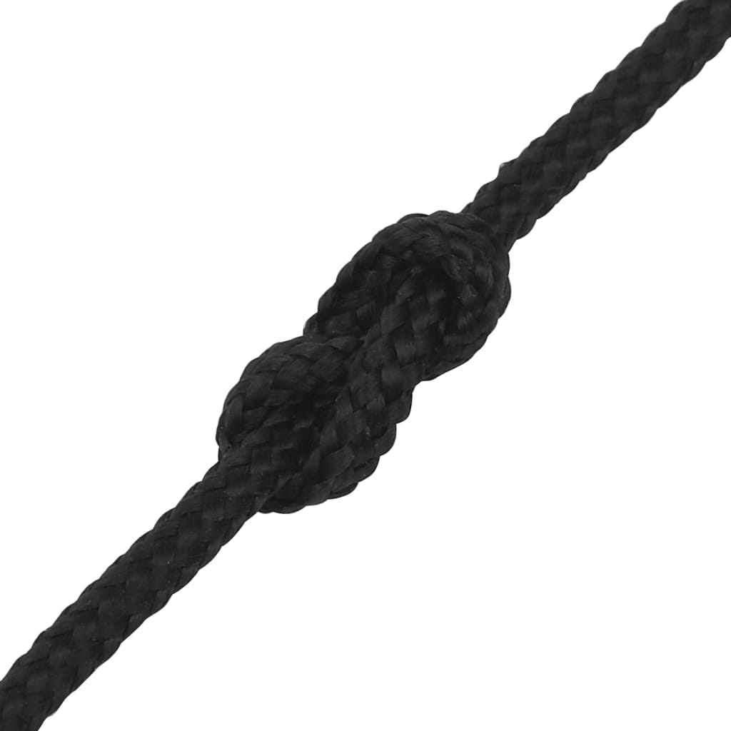 Frânghie de barcă, negru complet, 2 mm, 25 m, polipropilenă