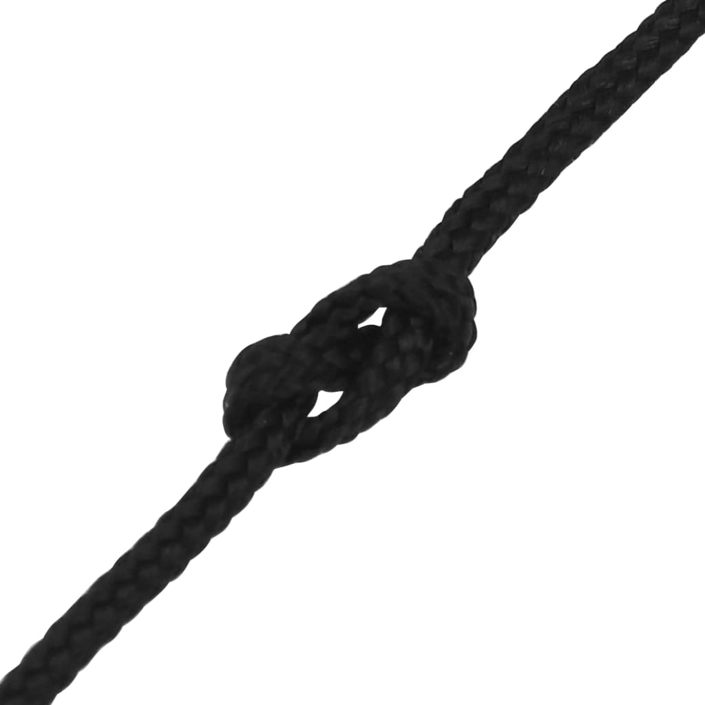 Frânghie de barcă, negru complet, 3 mm, 50 m, polipropilenă