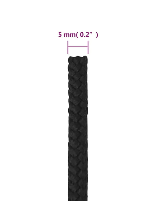 Загрузите изображение в средство просмотра галереи, Frânghie de barcă, negru complet, 5 mm, 25 m, polipropilenă
