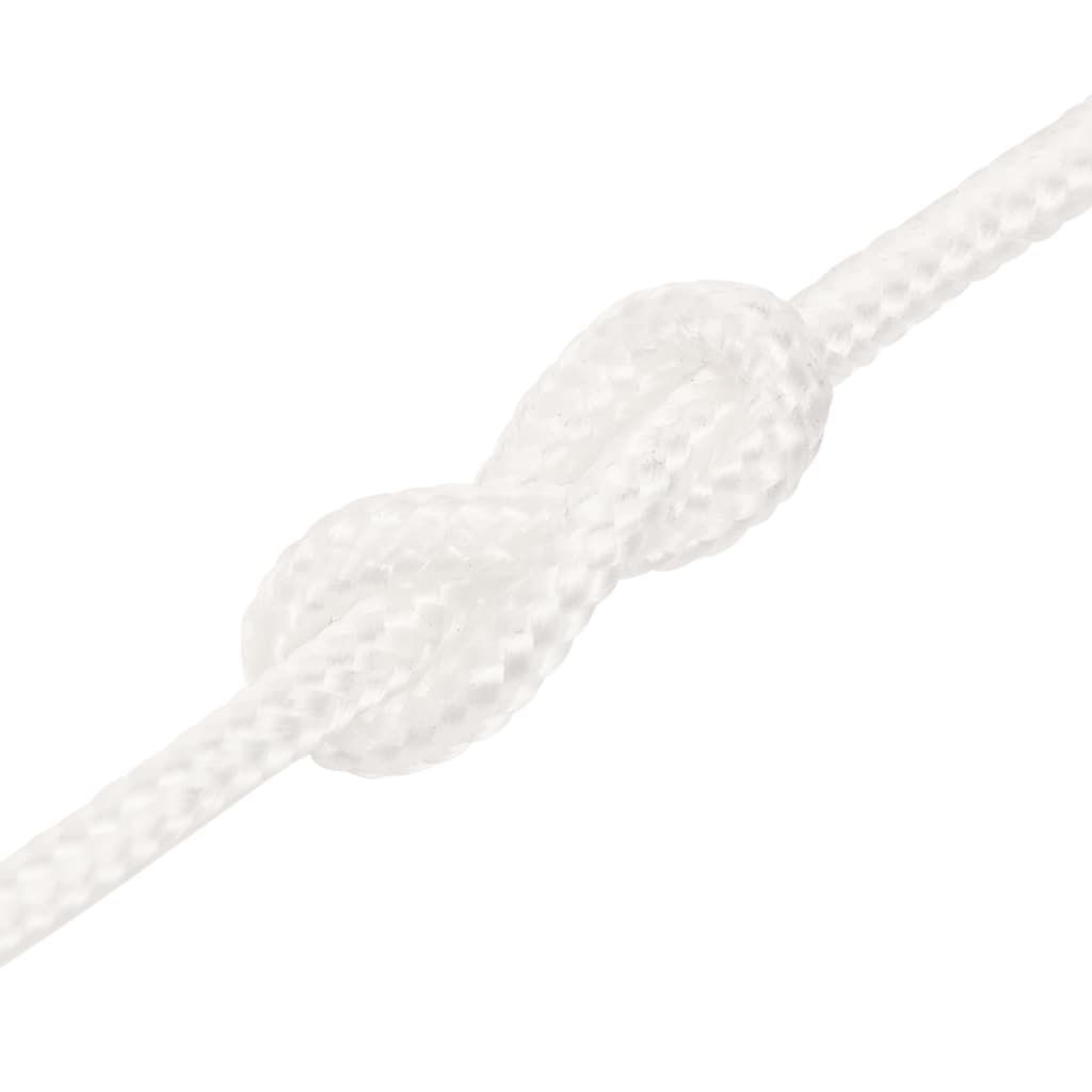 Frânghie de barcă, alb complet, 4 mm, 250 m, polipropilenă