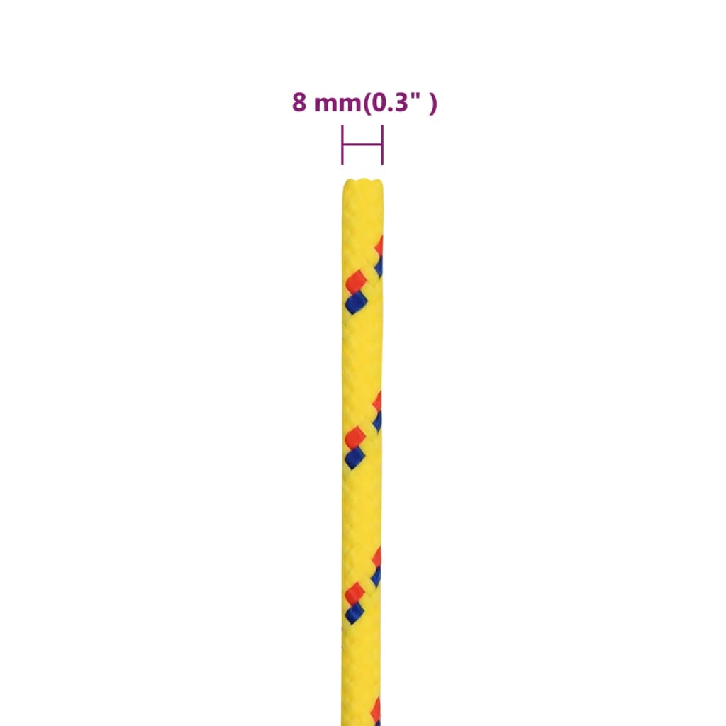 Frânghie de barcă, galben, 8 mm, 50 m, polipropilenă